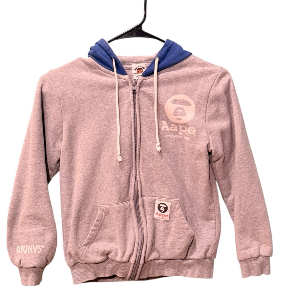 Aape by A Bathing Ape children's zip-up hoodie in grey